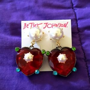 Betsey Johnson Heart Earrings